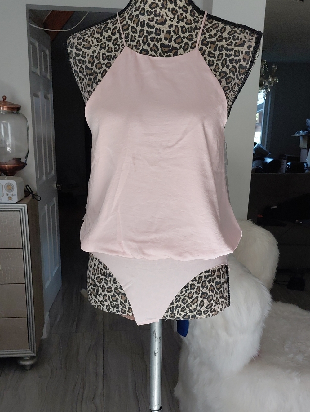 Nordstrom Pale Pink Halter Camisole Bodysuit